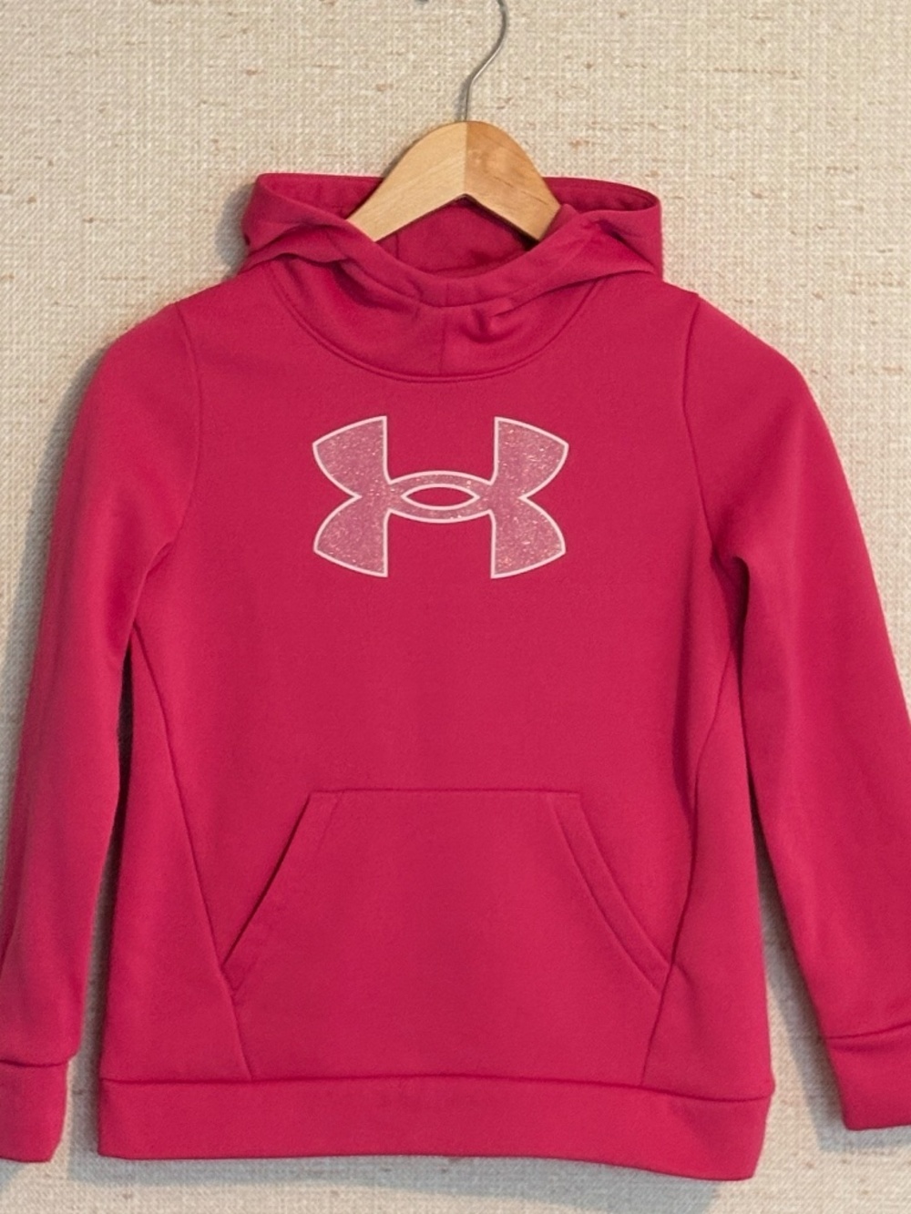 Under Armour Pink Sparkle Hoodie - Girls Youth Medium